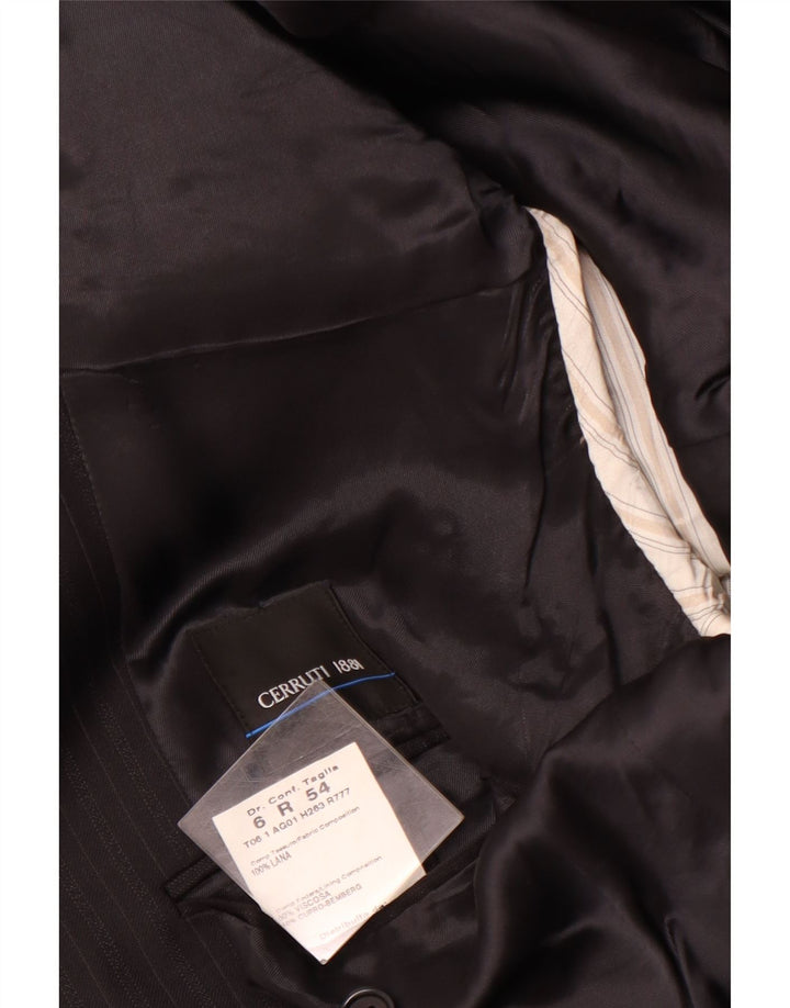 CERRUTI 1881 Męska marynarka zapinana na 3 guziki IT 54 2XL Czarna wełniana w prążki