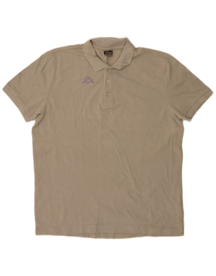 Męska koszulka polo Kappa 2XL, beżowa, bawełniana