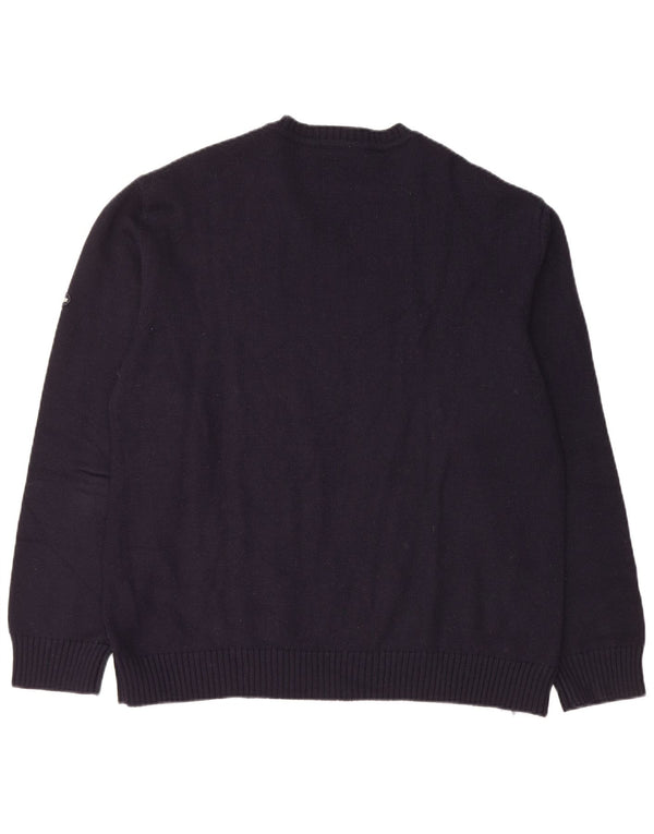 Męski sweter NAVIGARE z dekoltem w kształcie litery V, XL, granatowy Argyle/Diament