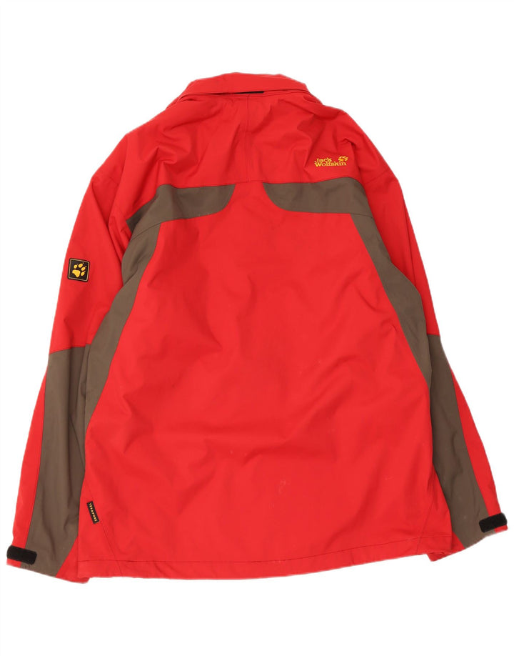 Męska kurtka przeciwdeszczowa Jack Wolfskin UK 40/42, duża, czerwona, poliamidowa