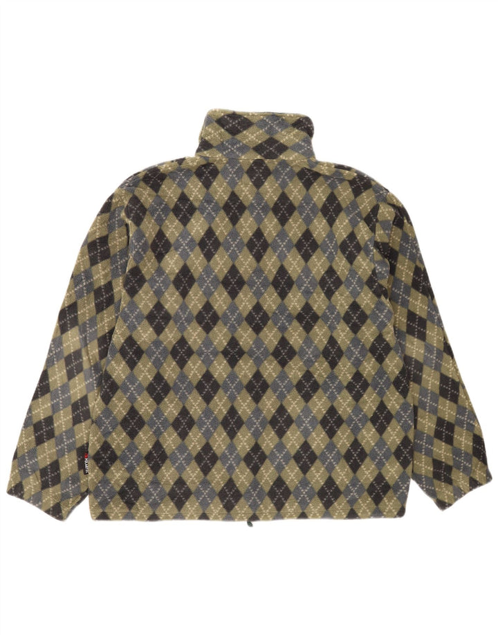 Męski sweter polarowy Aesse z zamkiem błyskawicznym, duży, khaki, argyle/diamentowy poliester