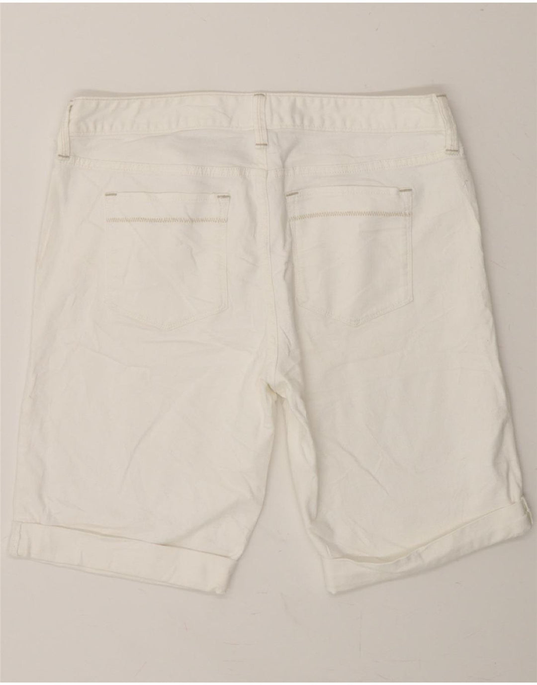 EDDIE BAUER Womens Slightly Curvy Denim Shorts US 12 Large W34  White Vintage Eddie Bauer and Second-Hand Eddie Bauer from Messina Hembry 