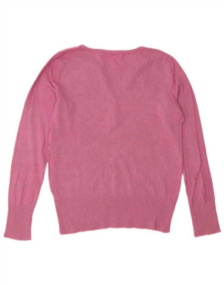 Marks & Spencer Damski sweter zapinany na guziki UK 8 Small Pink Wiskoza