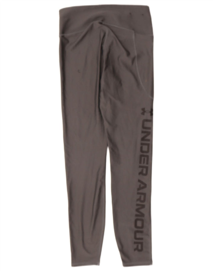 UNDER ARMOUR Womens Graphic Leggings UK 12 Medium  Grey Polyester