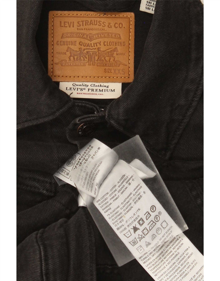 Damska kurtka dżinsowa Levi's Crop UK 2 2XS, czarna bawełna