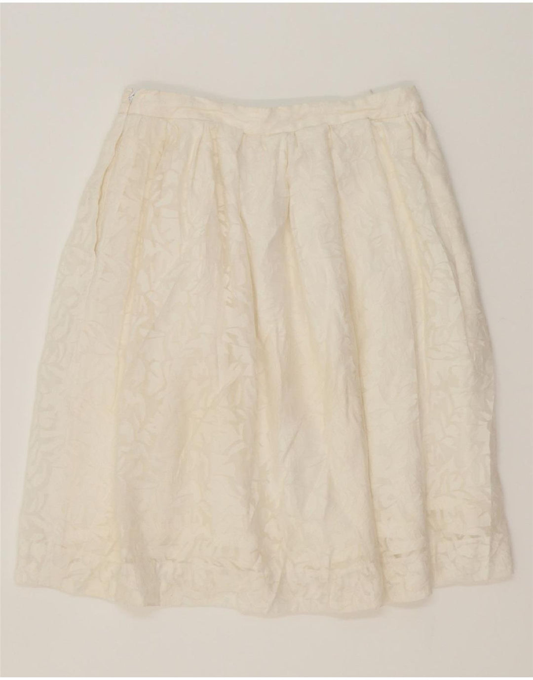 J. CREW Womens A-Line Skirt US 2 XS W30  White Floral Polyester Vintage J. Crew and Second-Hand J. Crew from Messina Hembry 