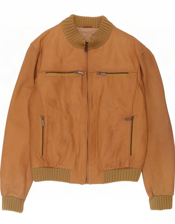 J.J.Scott Mens Leather Jacket IT 52 XL Beige