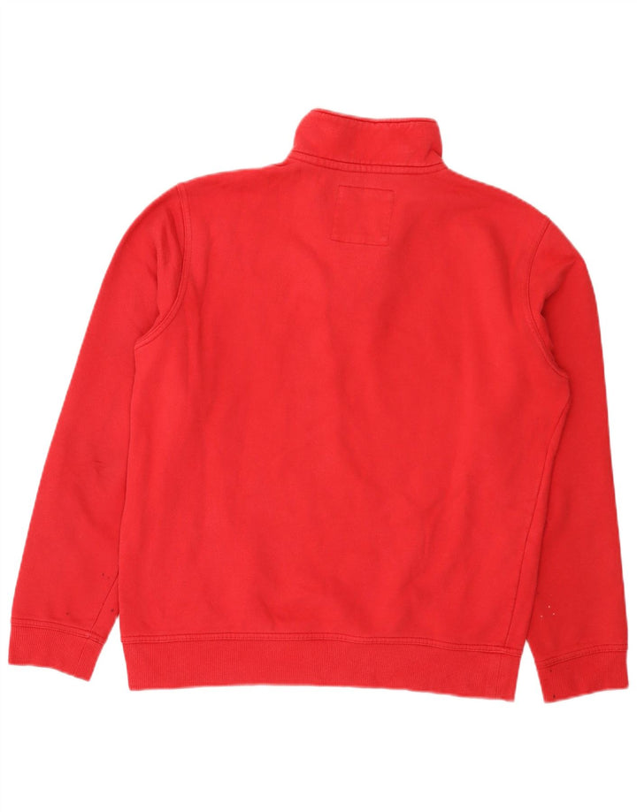 Crew Clothing Męska bluza z zamkiem błyskawicznym, średnio czerwona, bawełniana