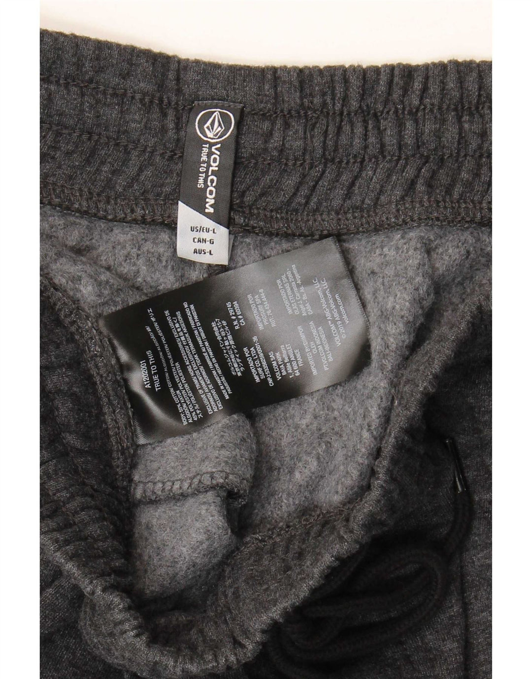 Męskie spodnie dresowe Volcom Graphic, duże, szare, bawełniane