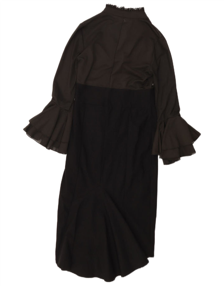 Damska sukienka maxi z długim rękawem KILLSTAR UK 8, mała, czarna, z blokami kolorów