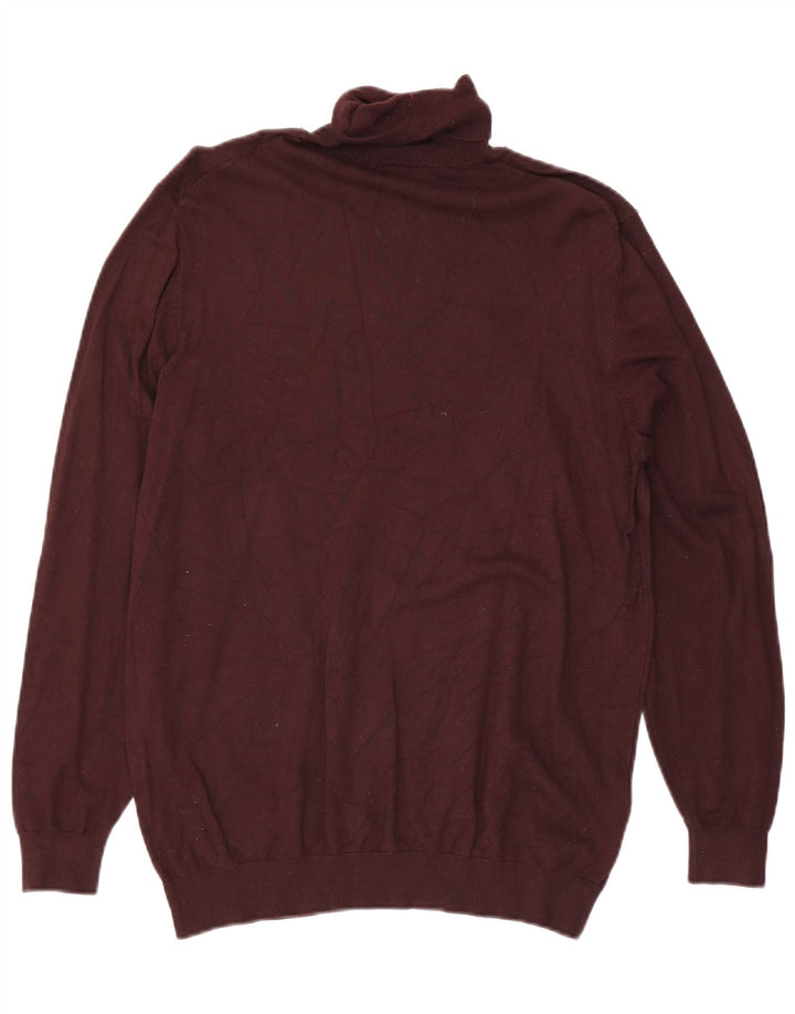 Męski sweter Zara z golfem, średni burgund