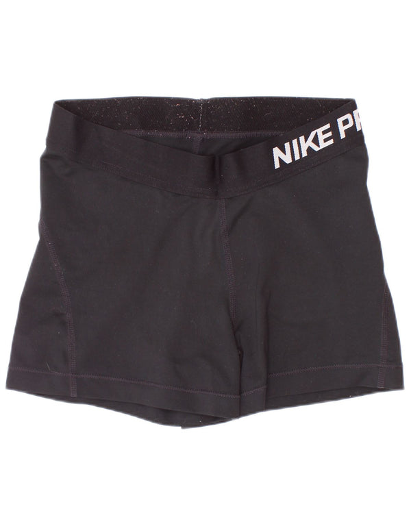Damskie spodenki sportowe Nike Dri Fit Graphic UK 8, małe, czarne, poliestrowe