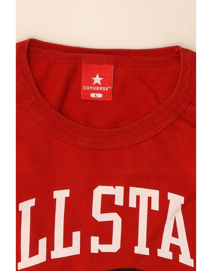 Converse Męska kamizelka z grafiką, duża, czerwona, bawełniana