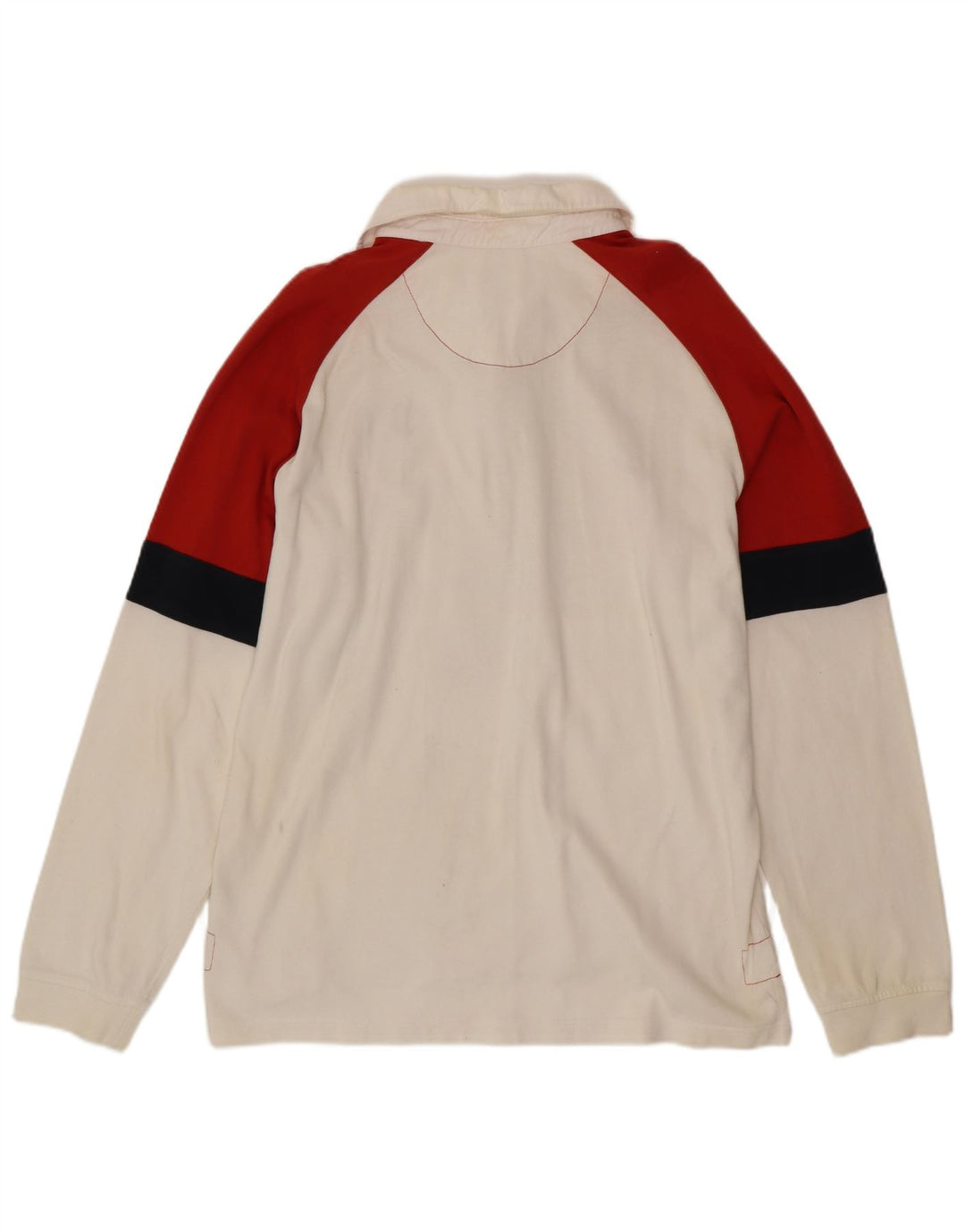 Męska koszulka polo do rugby NIKE z długim rękawem, UK 45/47 XL, biała, z blokami kolorów