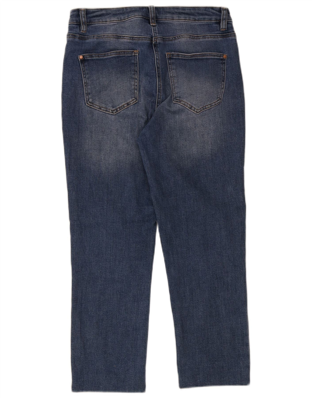 Damskie jeansy przycięte M&Co UK 12 Medium W30 L25 Niebieskie bawełniane