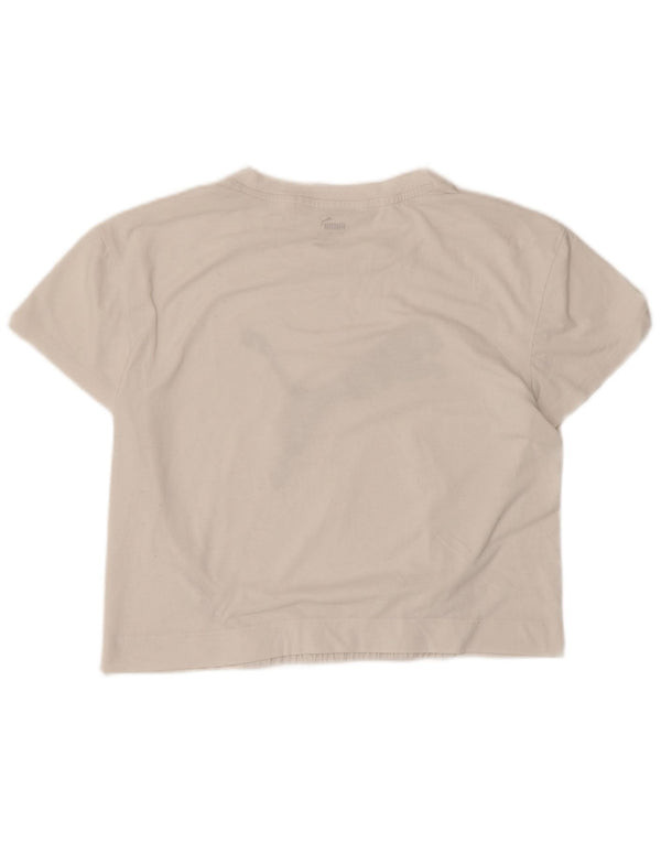 Damska koszulka Puma Crop Graphic Top UK 10 Small White Polyester