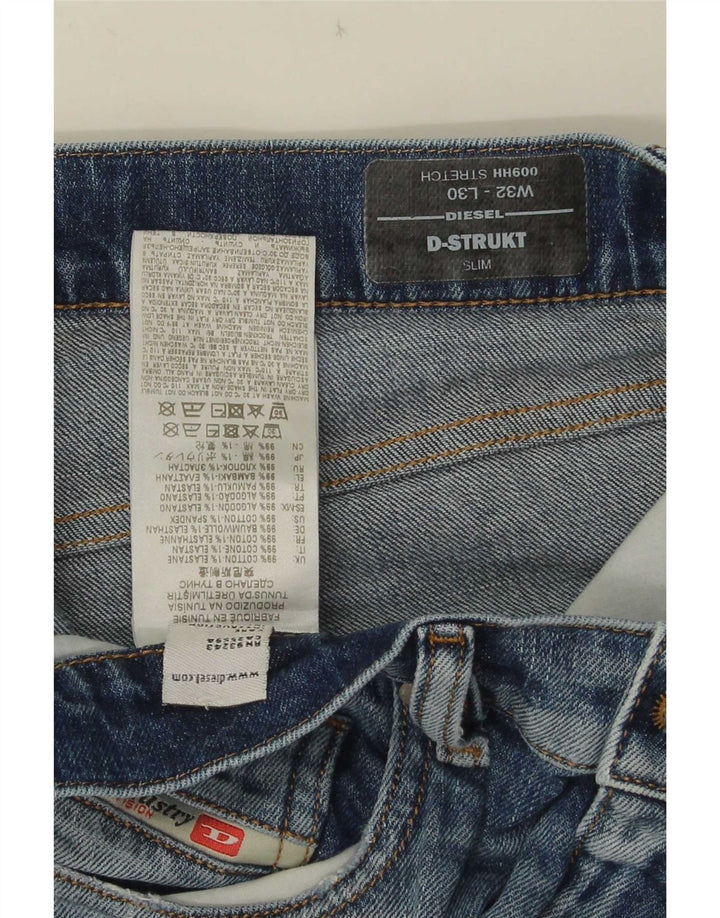 Diesel Męskie D-Strukt Slim Jeans W32 L30 Niebieskie bawełniane