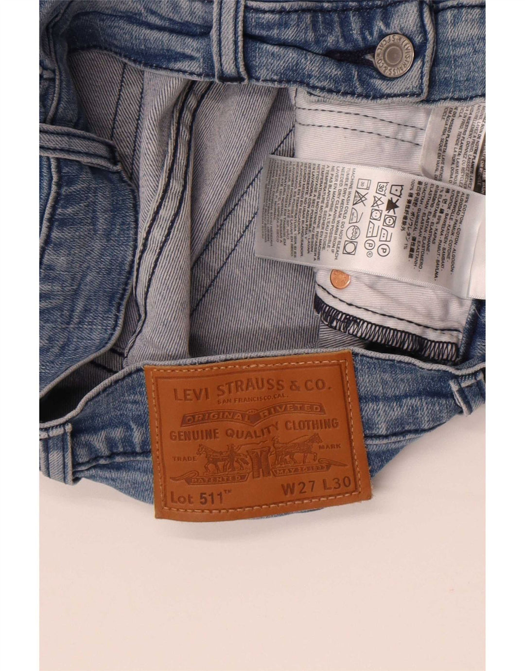 Męskie jeansy Levi's 511 Slim W27 L30 Niebieska bawełna