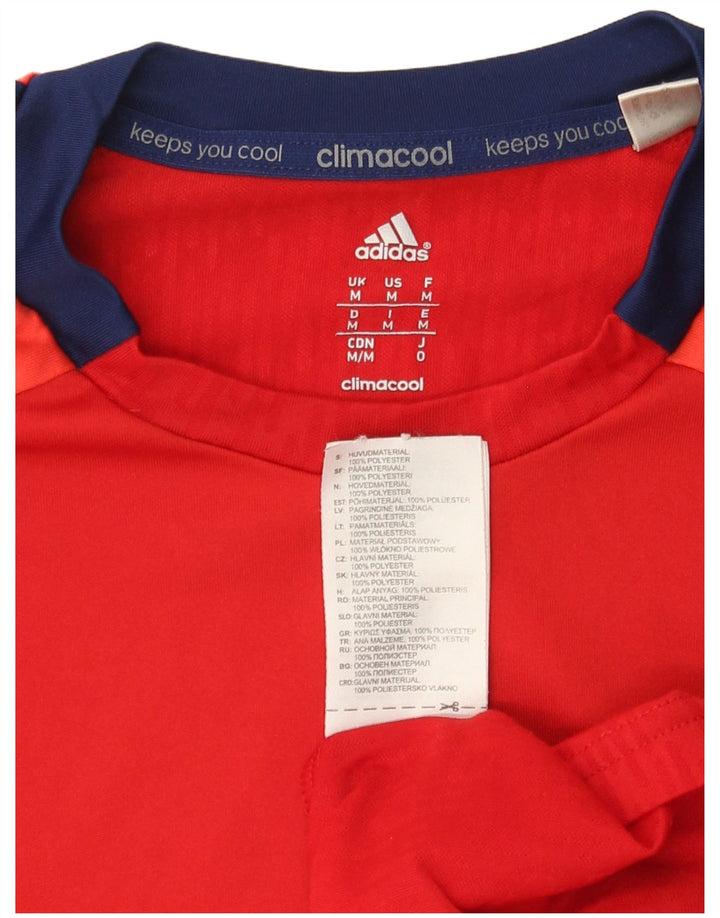 Adidas Męska koszulka Climacool Top z poliestru w kolorze średniej czerwieni