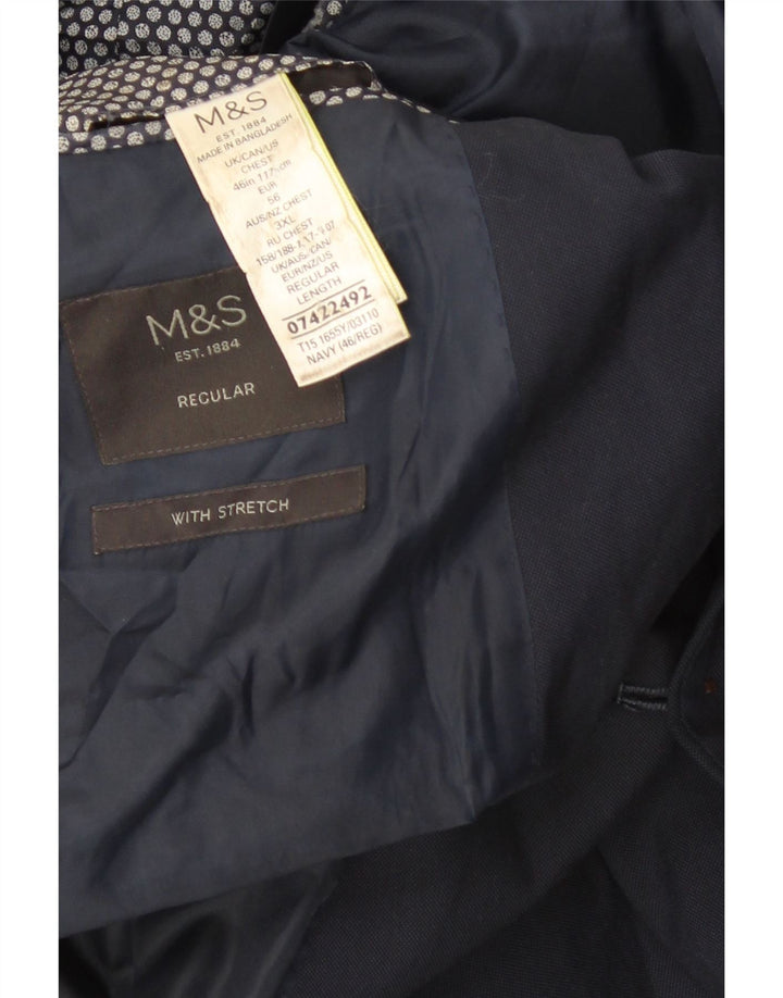 Marks & Spencer Męska marynarka zapinana na 2 guziki o regularnym kroju UK 46 3XL granatowa