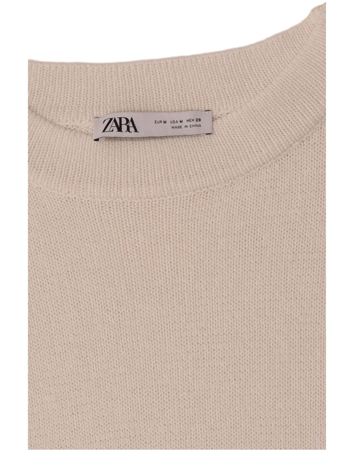 Sweter damski Zara z dekoltem w łódkę UK 14, średni biały