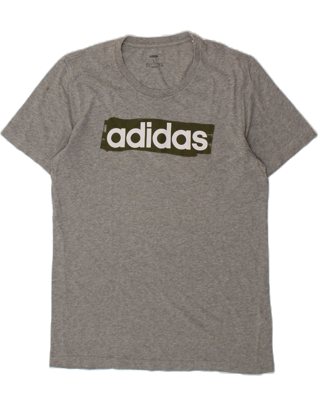 ADIDAS Mens Graphic T-Shirt Top Large Grey Cotton Vintage Adidas and Second-Hand Adidas from Messina Hembry 