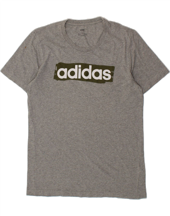 ADIDAS Mens Graphic T-Shirt Top Large Grey Cotton Vintage Adidas and Second-Hand Adidas from Messina Hembry 