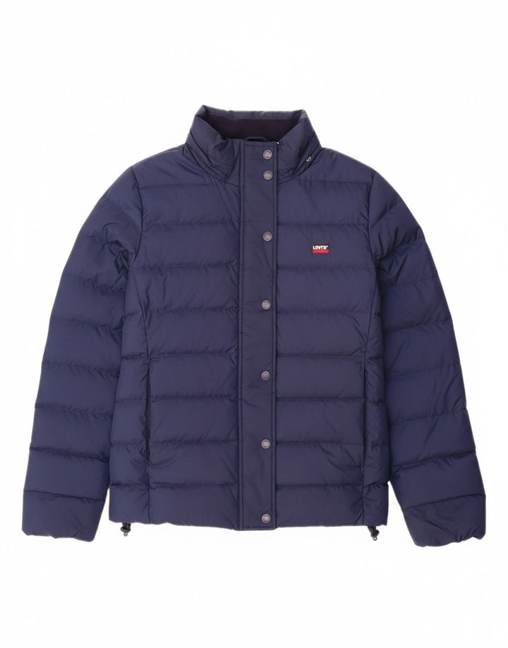 Damska wyściełana kurtka oversize z kapturem LEVI'S UK 10, mała, granatowa