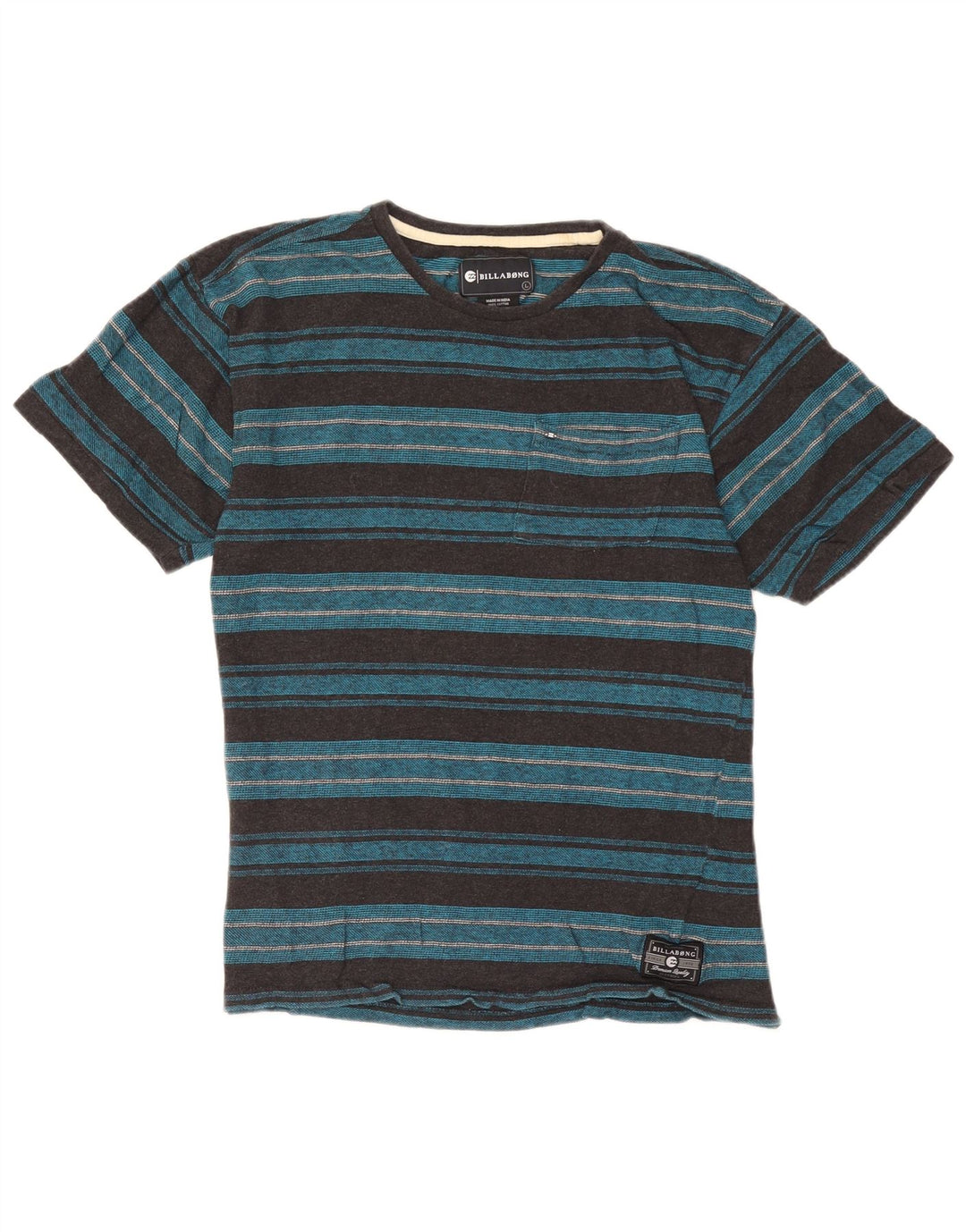 T-shirt męski Billabong, duży, bawełniany w niebieskie paski