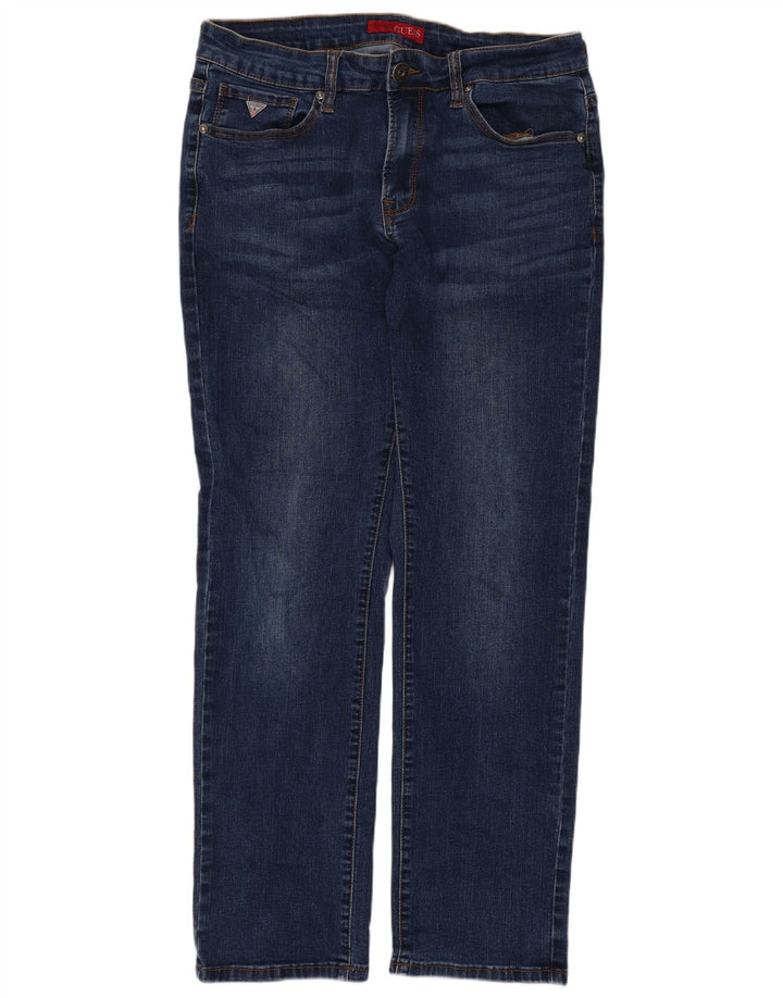 Guess Damskie proste dżinsy W30 L28 Niebieskie bawełniane