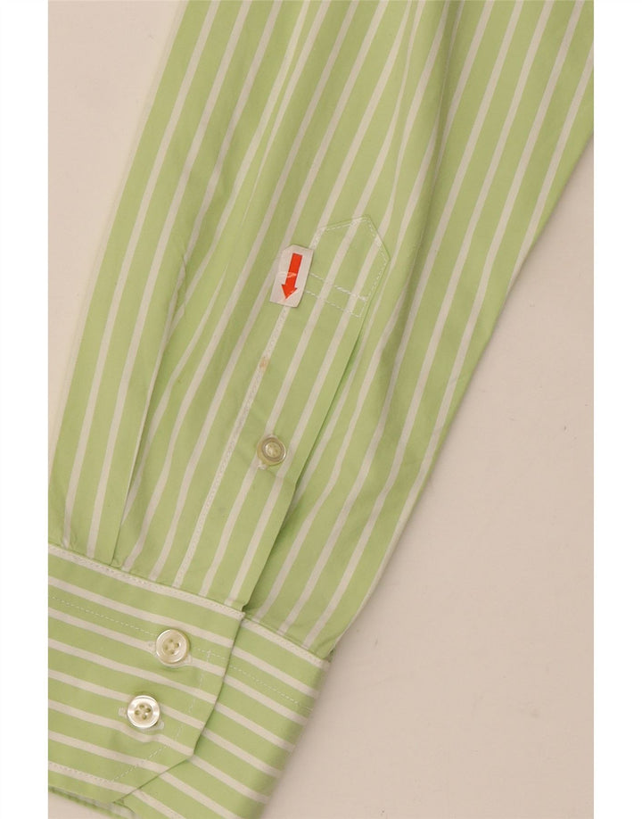 TOMMY HILFIGER Mens Shirt Medium Green Striped Cotton Vintage Tommy Hilfiger and Second-Hand Tommy Hilfiger from Messina Hembry 