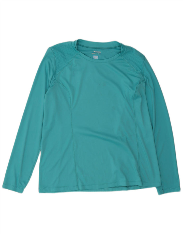 Damski top Columbia z długim rękawem, UK 18 XL, turkusowy poliester