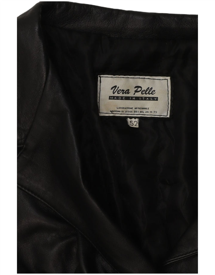 Vintage damska kurtka skórzana IT 52 2XL czarna
