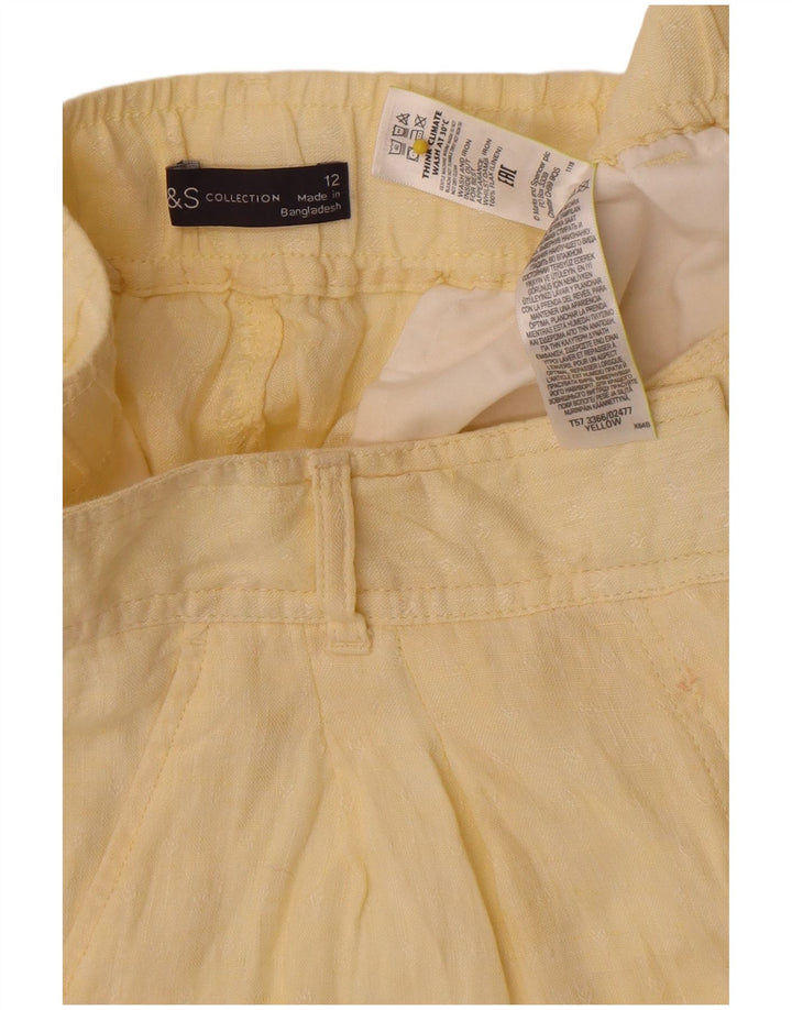 Marks & Spencer Damskie spodenki Chino UK 12 Medium W30 Żółte lniane
