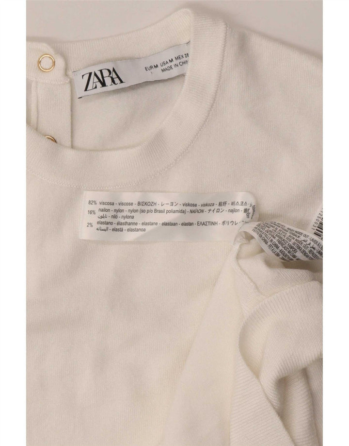 Damski podkoszulek bez rękawów Zara UK 14 Średniobiała wiskoza