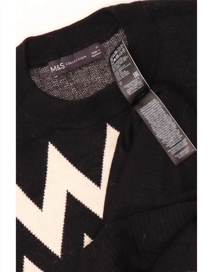 Sweter damski Marks & Spencer z okrągłym dekoltem, UK 12, średni czarny