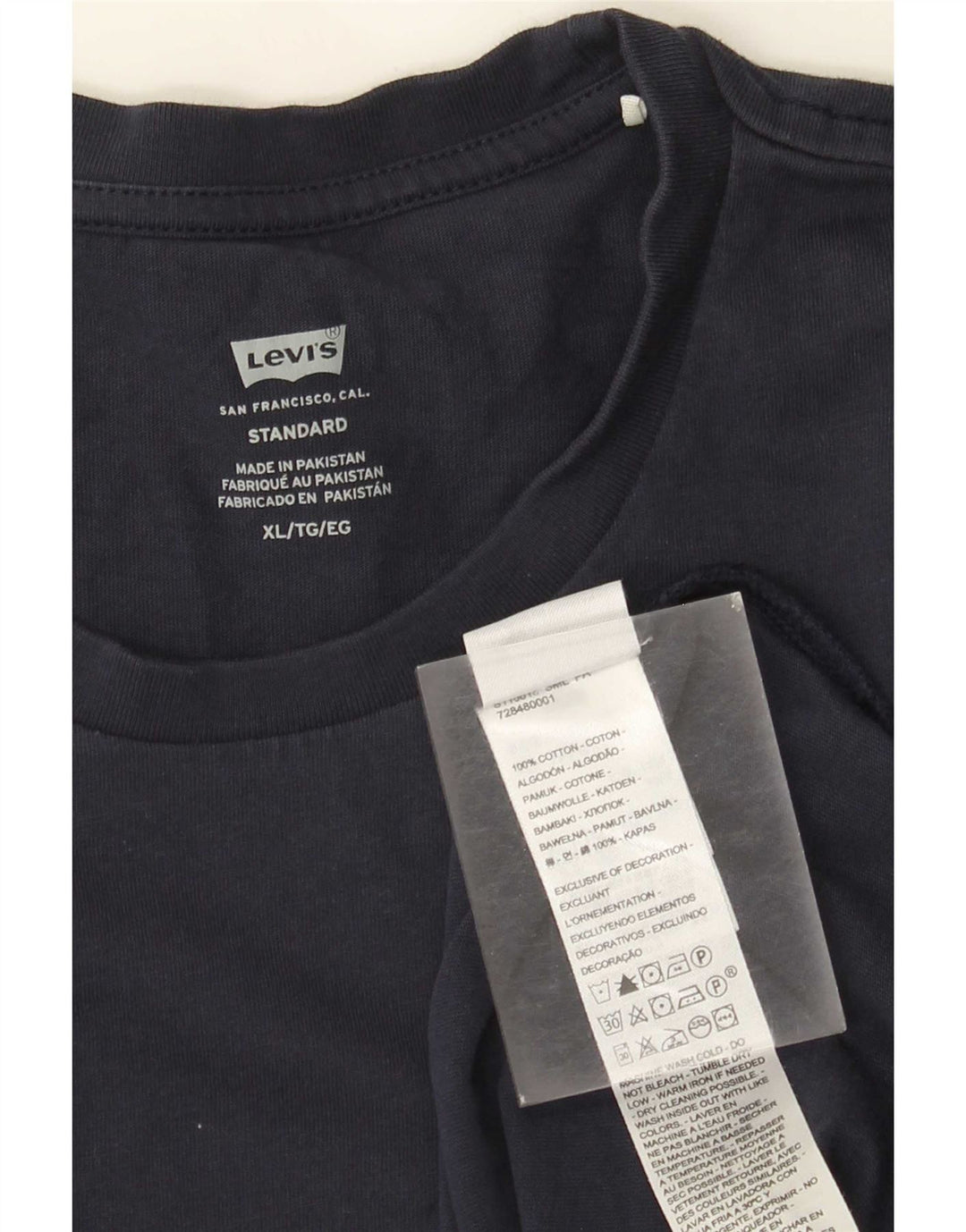 Levi's Męski standardowy top z długim rękawem XL, granatowy, bawełniany