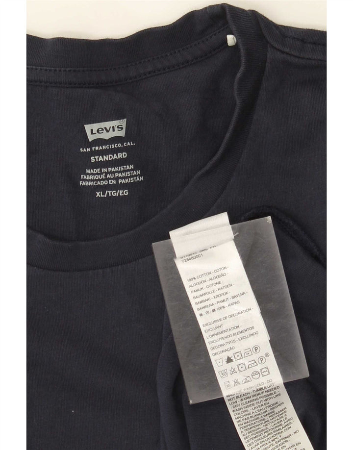 Levi's Męski standardowy top z długim rękawem XL, granatowy, bawełniany