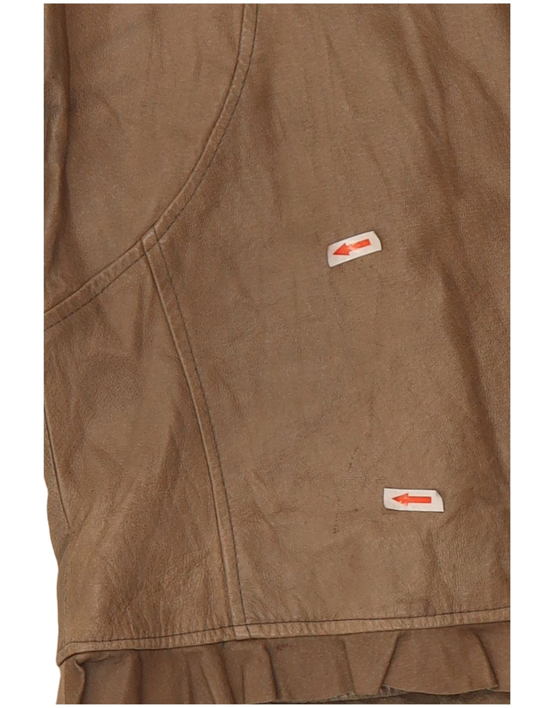 Vintage damska kurtka skórzana typu Crop UK 10 Small Beige