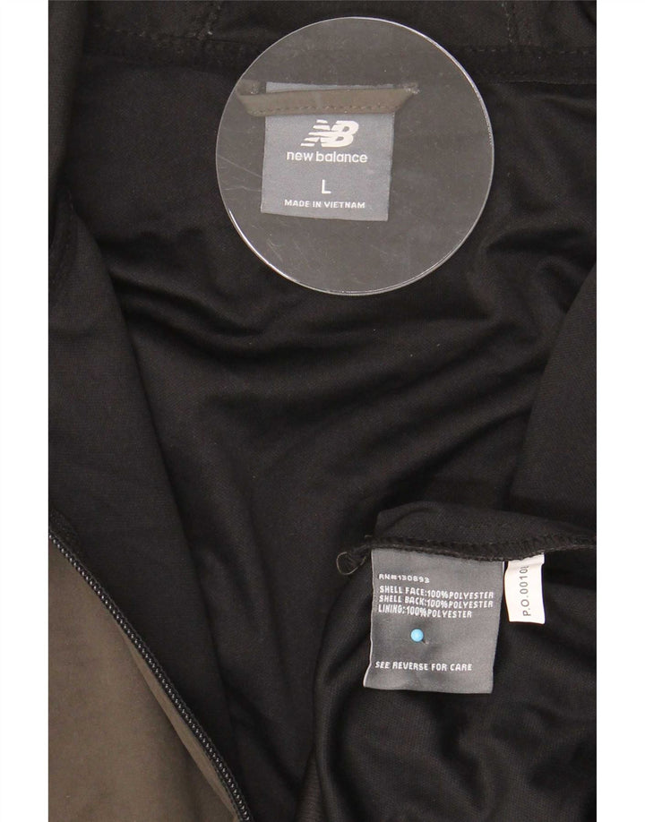Męska bluza dresowa z kapturem New Balance, duża, poliestrowa khaki