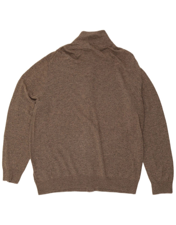 Męski sweter rozpinany GANT 3XL, brązowy, wełniany w cętki