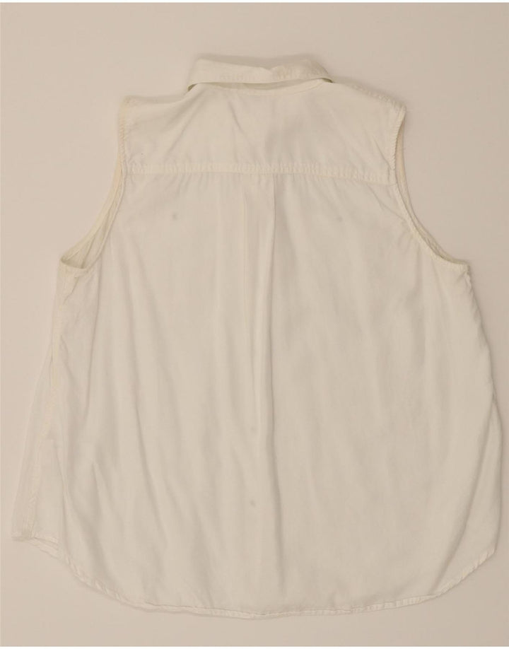 CHAPS Womens Sleeveless Shirt UK 18 XL White Lyocell Vintage Chaps and Second-Hand Chaps from Messina Hembry 