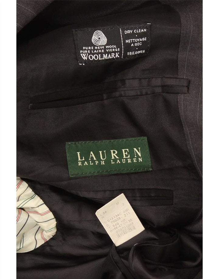 Ralph Lauren Męska marynarka zapinana na 2 guziki UK 46 2XL Szara wełna w prążki