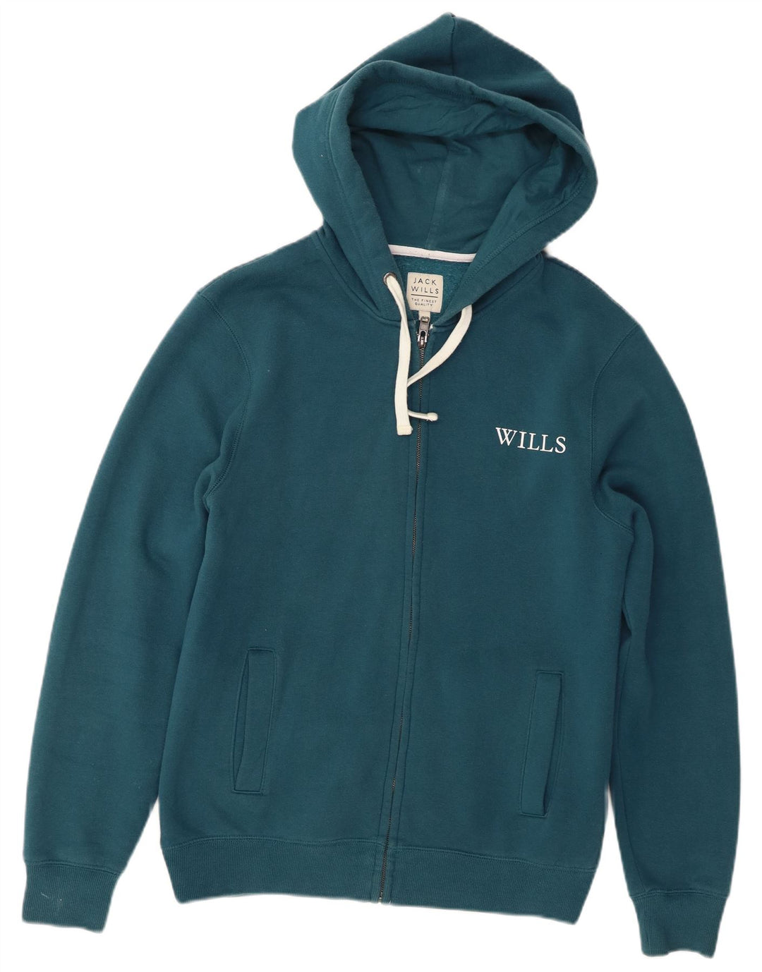 Męski sweter z kapturem i zamkiem Jack Wills, średni turkusowy, bawełniany