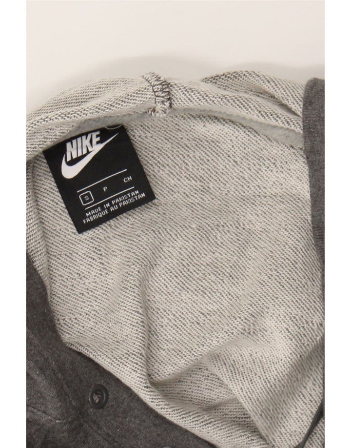 NIKE Womens Oversized Hoodie Jumper UK 10 Small Grey Cotton Vintage Nike and Second-Hand Nike from Messina Hembry 