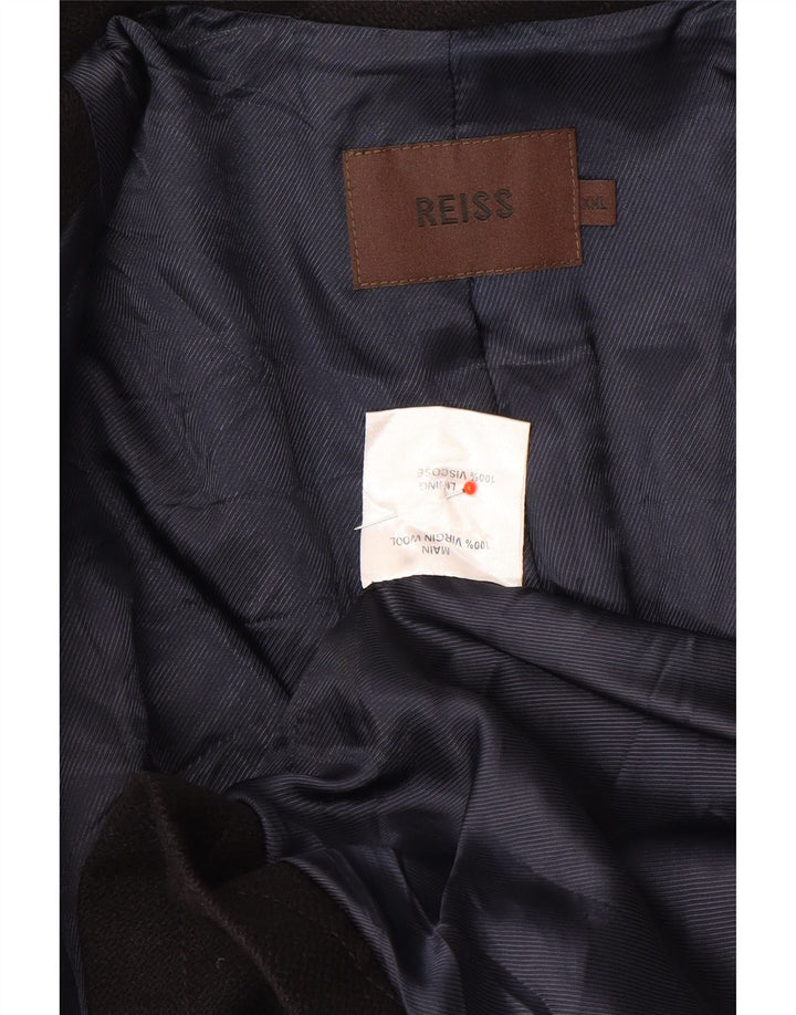 Płaszcz męski Reiss UK 44 2XL Granatowa, dziewicza wełna