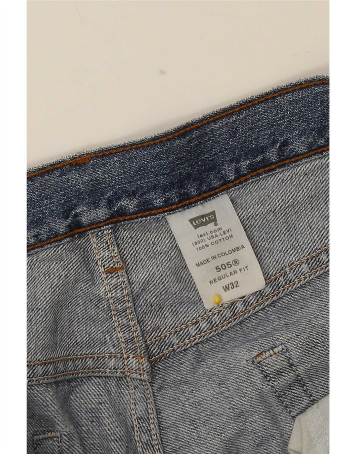 Męskie spodenki jeansowe Levi's 505 w trudnej sytuacji o regularnym kroju, średnie W32, niebieska bawełna