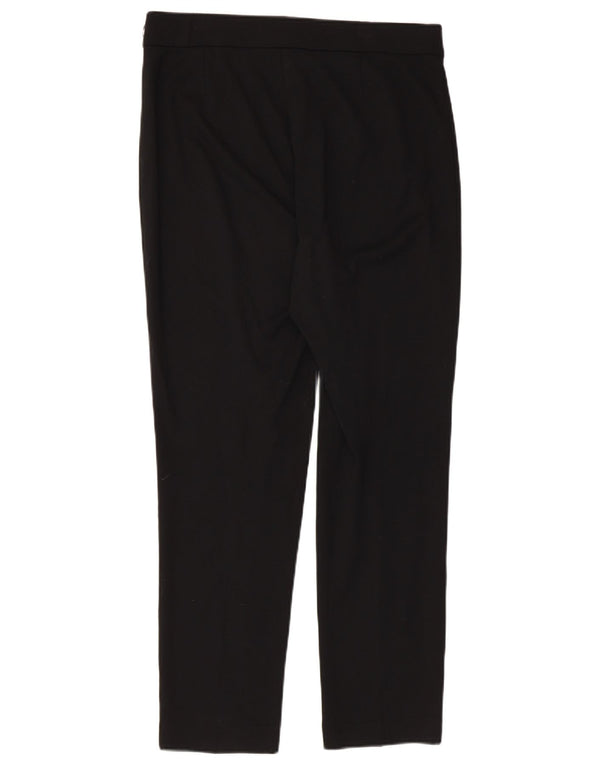 Marks & Spencer Womens Straight Chino Trousers UK 14 Medium W30 L27 Black