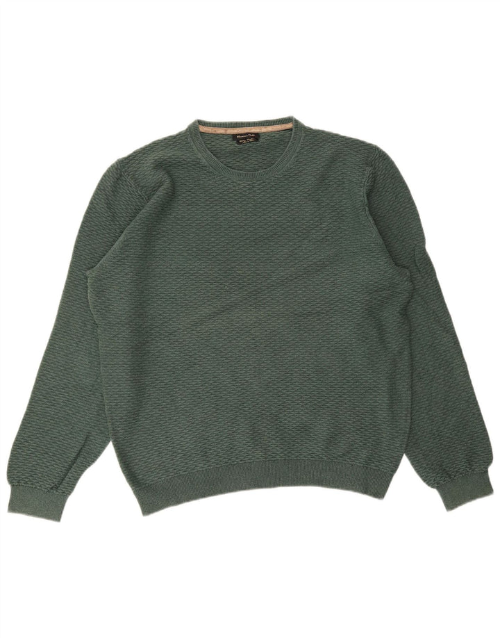 MASSIMO DUTTI Męski sweter z okrągłym dekoltem, 2XL, zielony, bawełniany