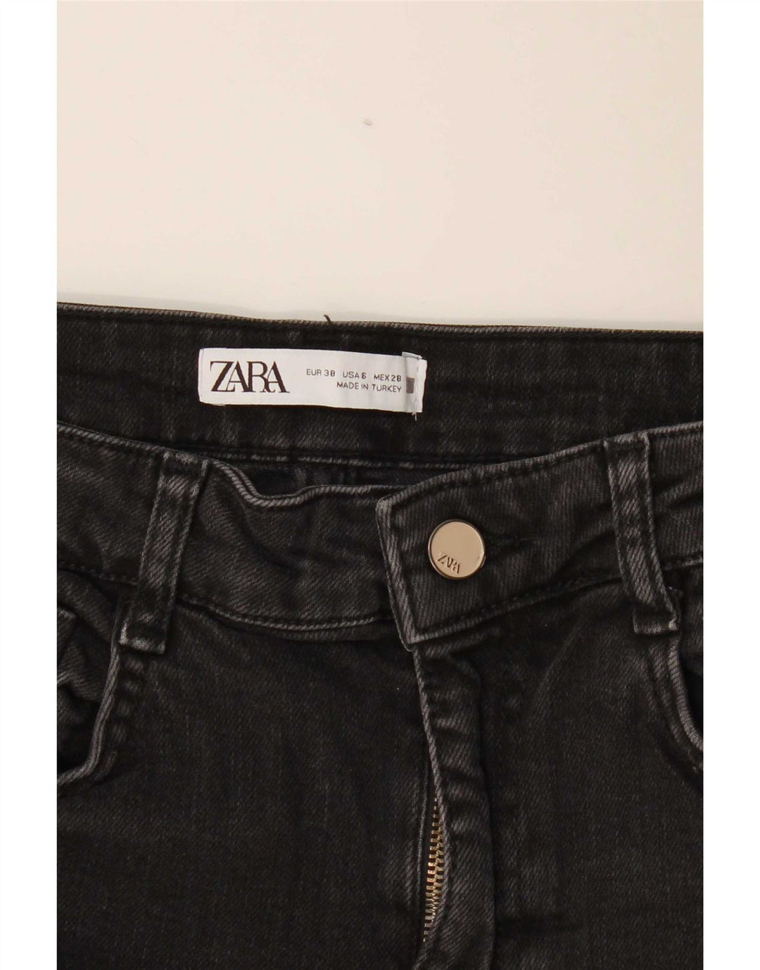 Damskie proste dżinsy Zara EU 38 Small W28 L26 Czarne